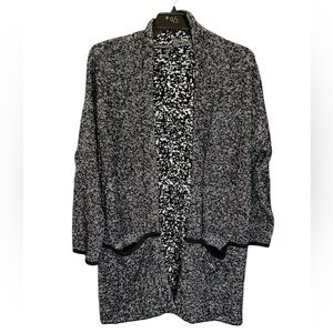 Elliott Lauren black white cotton cardigan with pockets size‎ large